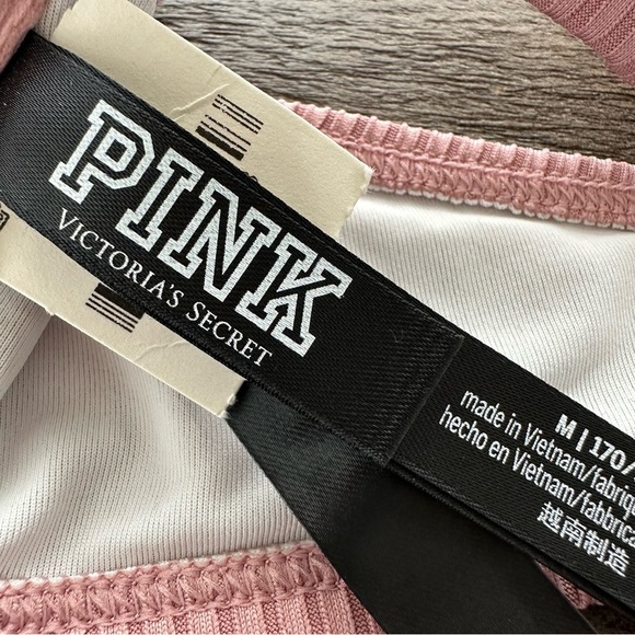 NWT Pink Victorias Secret Medium Pink Ribbed Push Up Bikini Swim Top Underwire M - Picture 5 of 7
